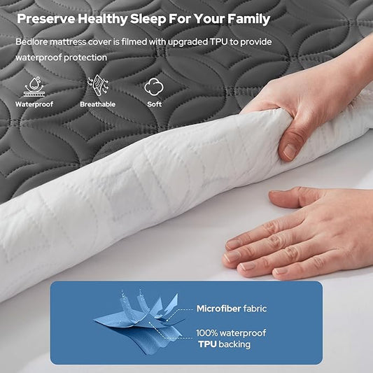 BEDLORE Waterproof Mattress Protector, King Size Mattress Pad - Image 2