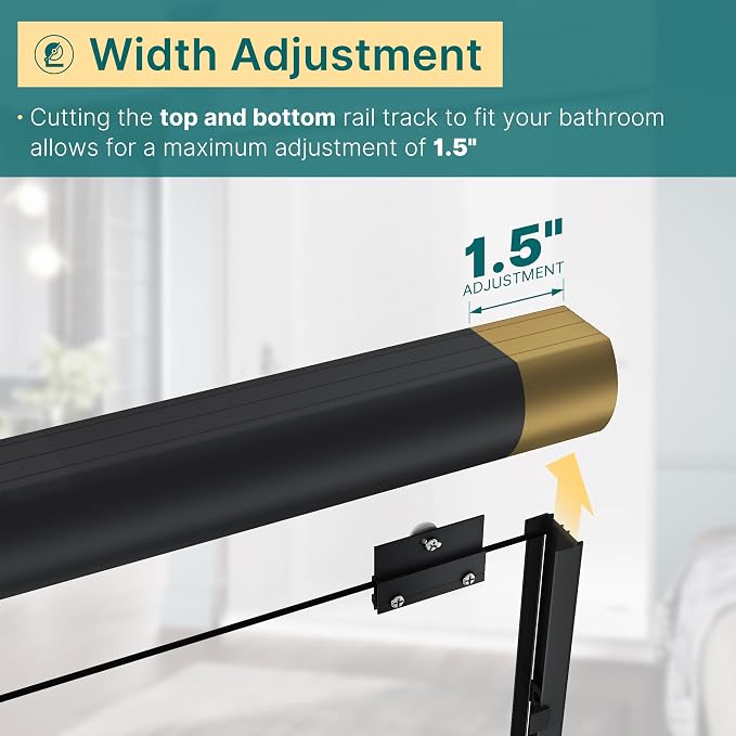 ELEGANT Semi-Frameless Sliding Shower Door 60 in. W x 72 in. H, Bathroom - Image 3