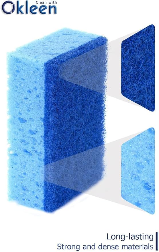 Blue Multi Use Scrub Sponge. Made in Europe. 18 Pack, 4.3x2.8x1.4 inches. Heavy - Image 6