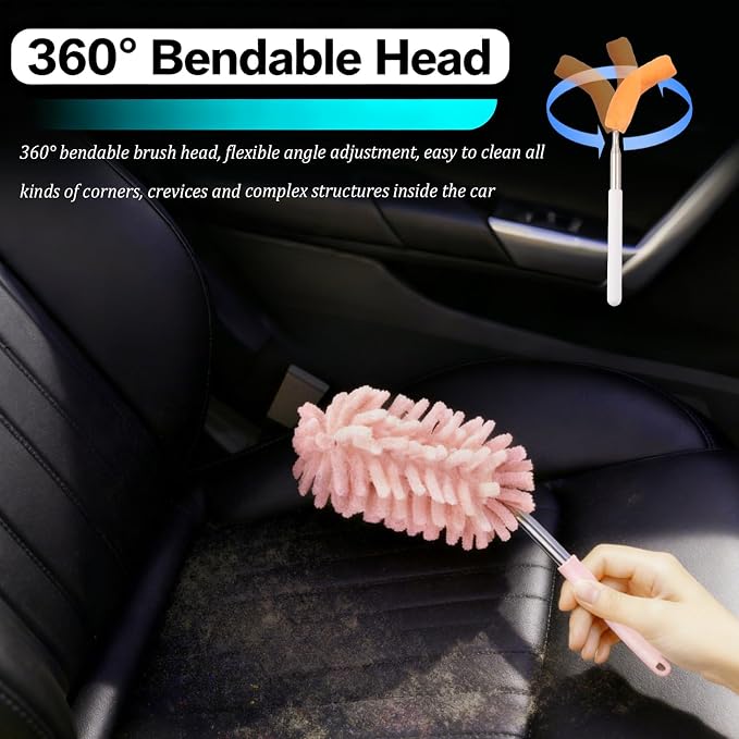 2PCS Car Duster Interior with Bendable Head & Retractable Extension Pole - Image 5
