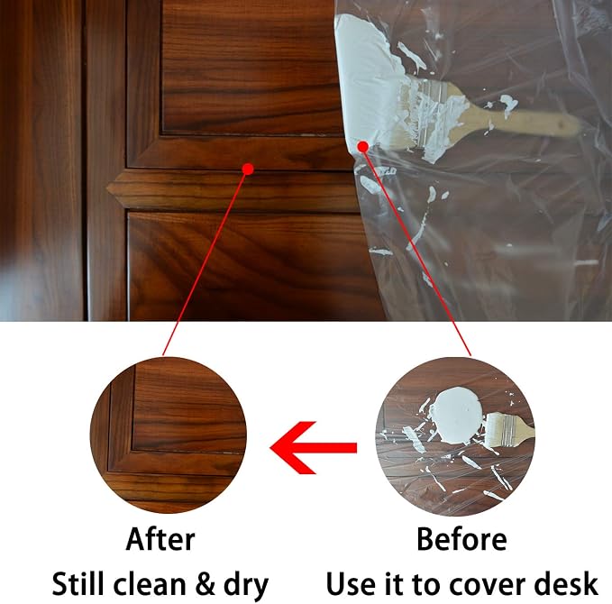 10 Piece Painter Plastic Drop Cloths Sheet, Waterproof Anti-dust Cover - Image 7