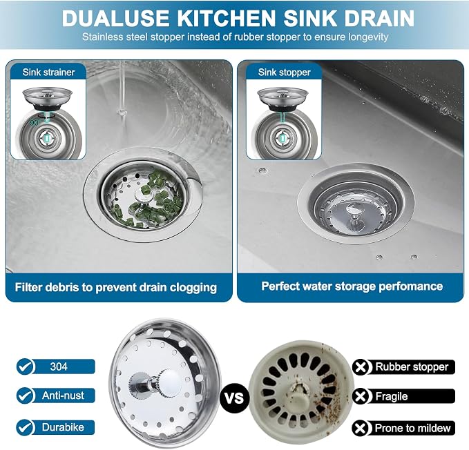 ZM Kitchen Sink Stainless Steel Basket Strainer - Image 4