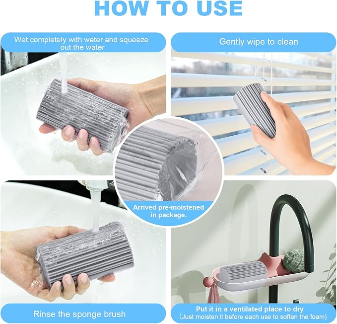 4 Pack Damp Clean Duster Sponge, Magic Sponge Eraser - Image 7