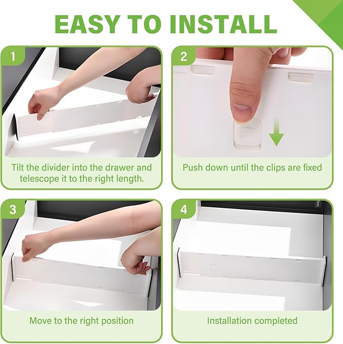5 Pack Drawer Dividers 3.2" High Slim Organizers Expandable 10.8-17.9" - Image 4