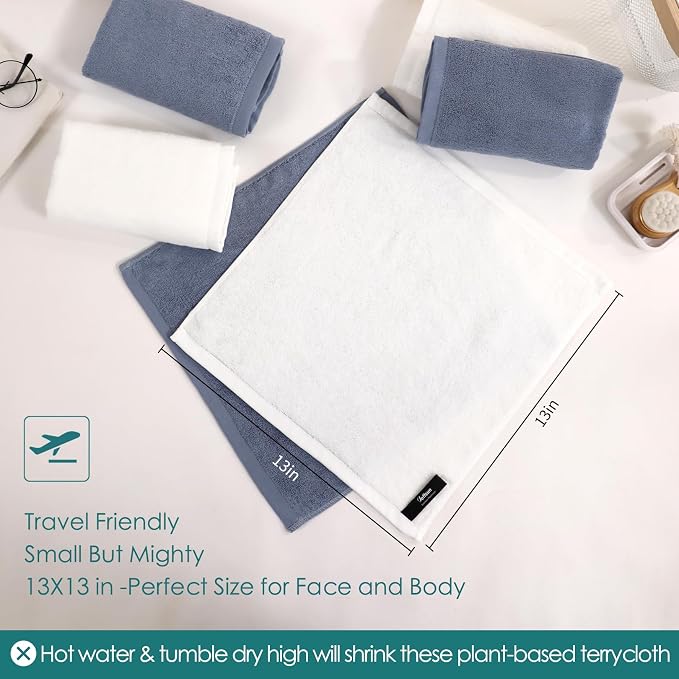 Wash Cloths 6 Pack, Super Soft and Gentle Face Towel on Sensitive Skin - Image 6