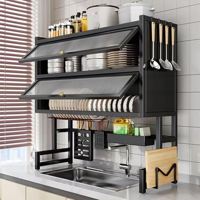 Over The Sink Dish Drainer Drying Rack 4 Tiers by Unknown