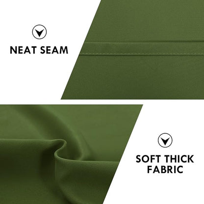 DWCN Blackout Curtains Room Darkening Thermal Insulated Bedroom Curtains Window Curtain Panels, 52 x 84 inches Long, Set of 2 Olive Green Rod Pocket Drapes
