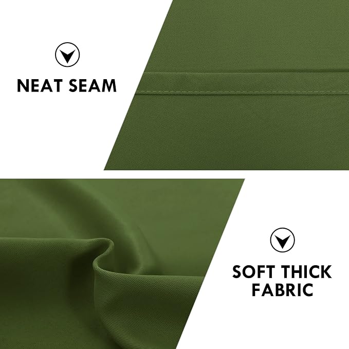 DWCN Olive Green Room Darkening Blackout Curtains - Image 6