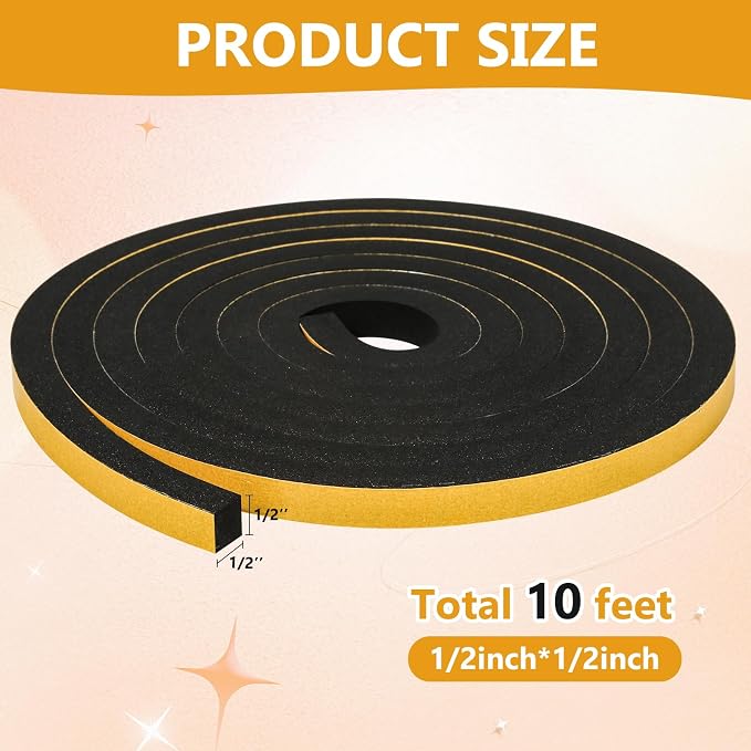 Weather Stripping Seal for Door Window, High Density Foam Tape, Soundproofing - Image 2