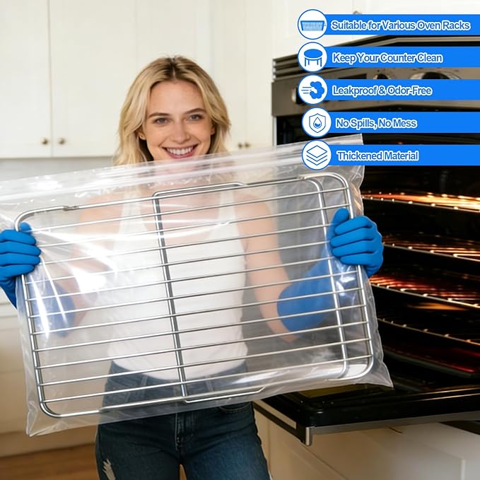 Palksky Oven Rack Cleaning Bags, 19.6 x 27.5 Inch Heavy Duty No-Scrub - Image 3