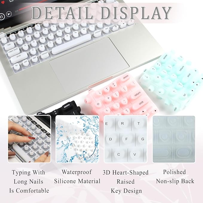 Keyboard Cover for Long Nails, Acrylic Gel Nails - Image 4