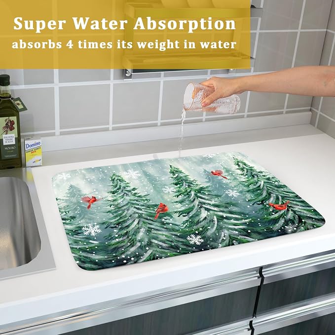 Winter Pines Tree Dish Drying Mats - Image 7