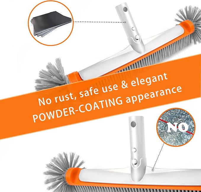 Poolvio Professional 17.5" Floor & Wall Pool Cleaning Brush - Image 5