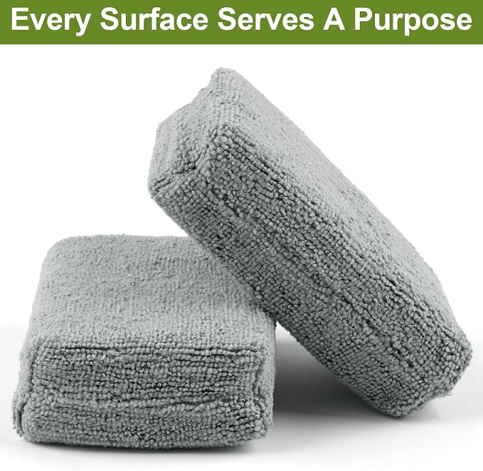4 PCS Microfiber Applicator Pad, 4.7"x3.1" Scratch-Free Foam Buffing Scrub Pads - Image 4