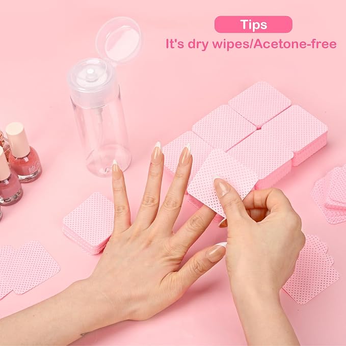 Lint Free Nail Wipes, Acetone Nail Polish Remover 1080PCS - Image 7