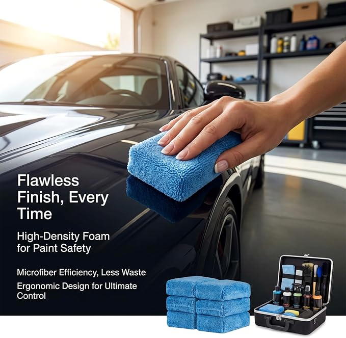 Sukh 6 Pack Microfiber Rectangle Sponge Detailing Pads - Image 4