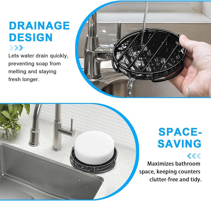 Stainless Steel Smiley Face Dish Sponge Holder, Soap Bar Dishes - Image 6