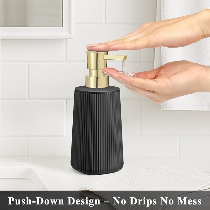 Black and Gold 2 Pack Hand Soap Dispensers - Image 2