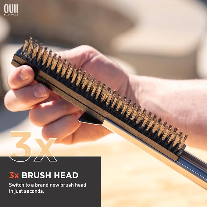 26'' Pizza Oven Brush with Stone Scraper - Image 5