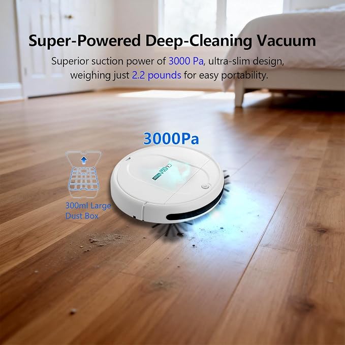 Robot Vacuum Cleaner, 3000Pa Powerful Suction, 2.56-inch Ultra-Slim Body - Image 6