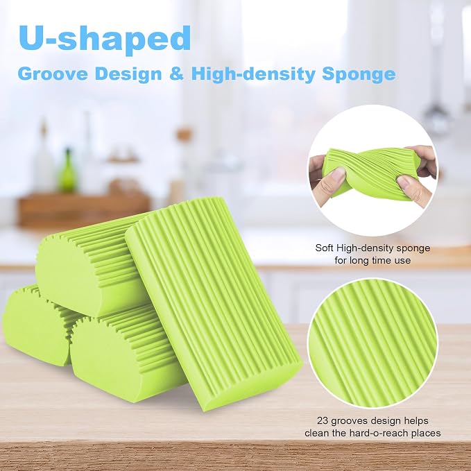 2-Pack Damp Clean Duster Sponge, Magic Sponge Eraser Baseboard Cleaner Tool - Image 5