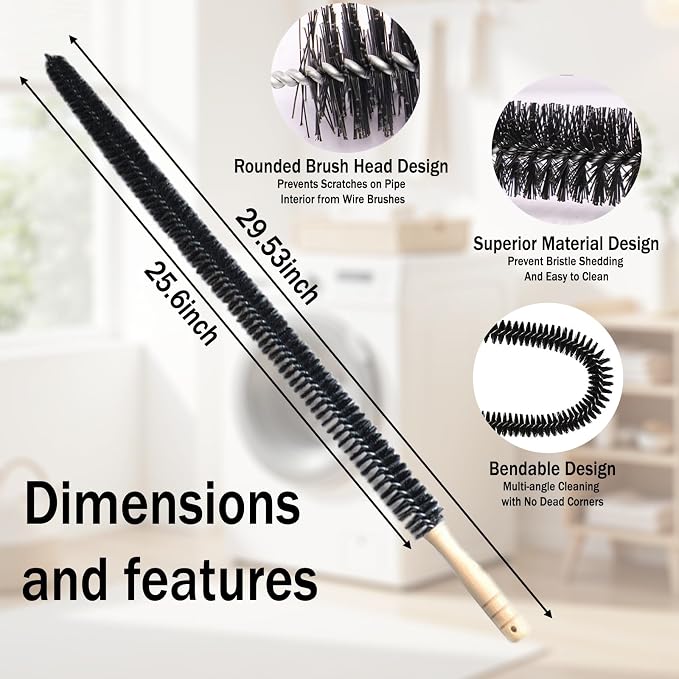 Dryer Lint Brush Vent Cleaner, 30Inch Dryer Vent Cleaner Kit Cleaning Long - Image 2