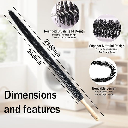 Dryer Lint Brush Vent Cleaner, 30Inch Dryer Vent Cleaner Kit Cleaning Long - Image 2