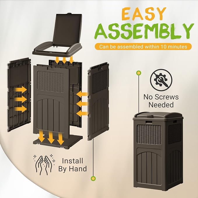 YESHOMY 2 Pack Outdoor Trash Can - Image 4