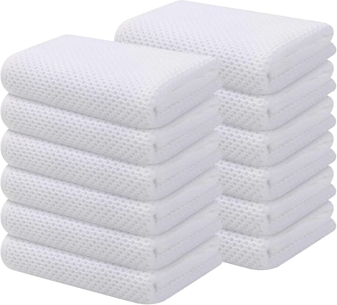 Kitinjoy 100% Cotton Waffle Weave Kitchen Hand Towels by Kitinjoy