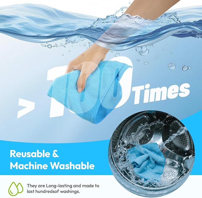 Microfiber Cleaning Cloth 12"X12" 24 Pack Colour Lint Free Microfiber Towels - Image 6