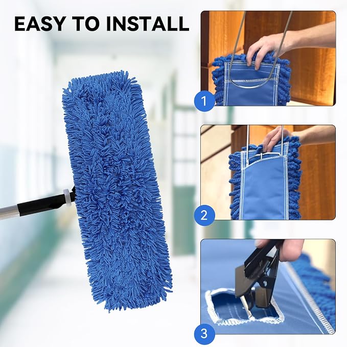 18 Inch Dust Mop Head: Replacement Medium Washable Commercial Mop Head Sweeper - Image 5