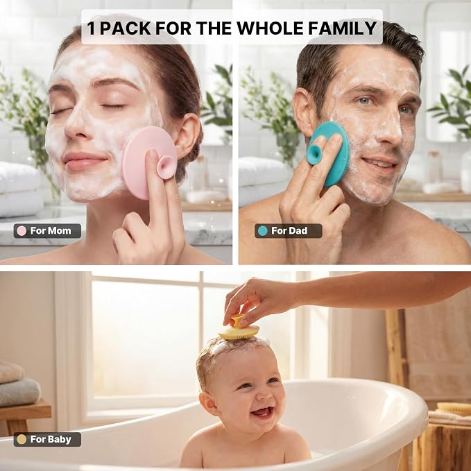 4 Pack Face Scrubber, JEXCULL Soft Silicone Facial Cleansing Brush Face - Image 2