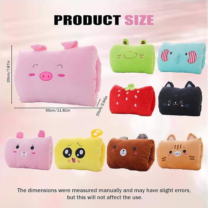 Kids Cartoon Hand Pillow Hand Warmer,Multifunction Home Animal Doll Plush Muffs Cartoon,Soft Cotton,for Napping,Travel Essentials (model3)
