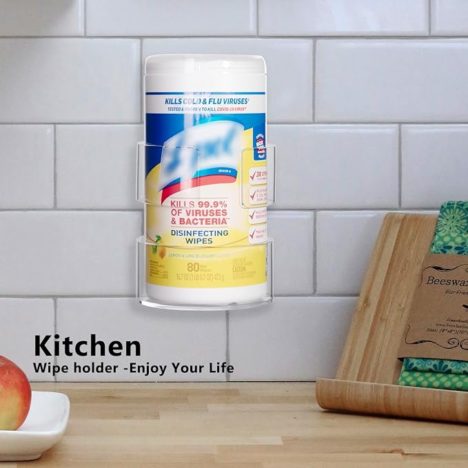 Wall-Mounted Wipes Holder for Cleaning Wipes, Acrylic Wipe Container Holder - Image 4