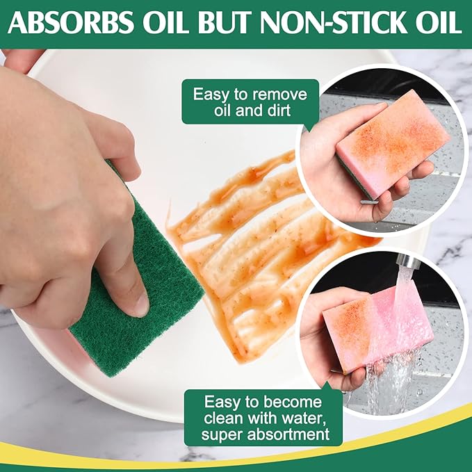 Patelai 100 Pcs Heavy Duty Sponges Kitchen Bulk Dish Sponges Cleaning Scrub - Image 3
