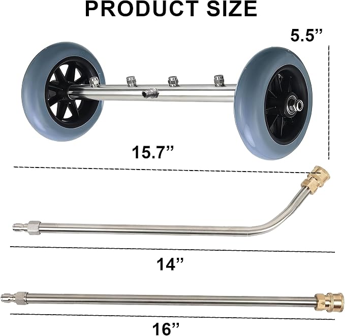 Hourleey Pressure Washer Undercarriage Cleaner, 16 Inch Power Washer Surface - Image 5