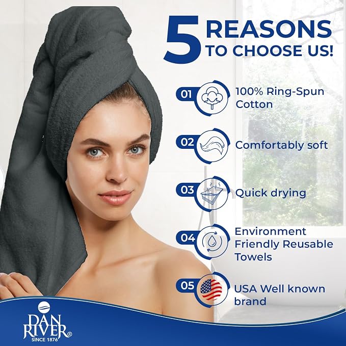DAN RIVER 8 PC Luxury Bath Towels - Image 5
