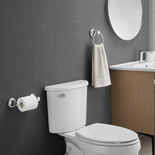 RUMOSE Toilet Paper Holder and Hand Towel Ring Polished Chrome Wall Mount - Image 2