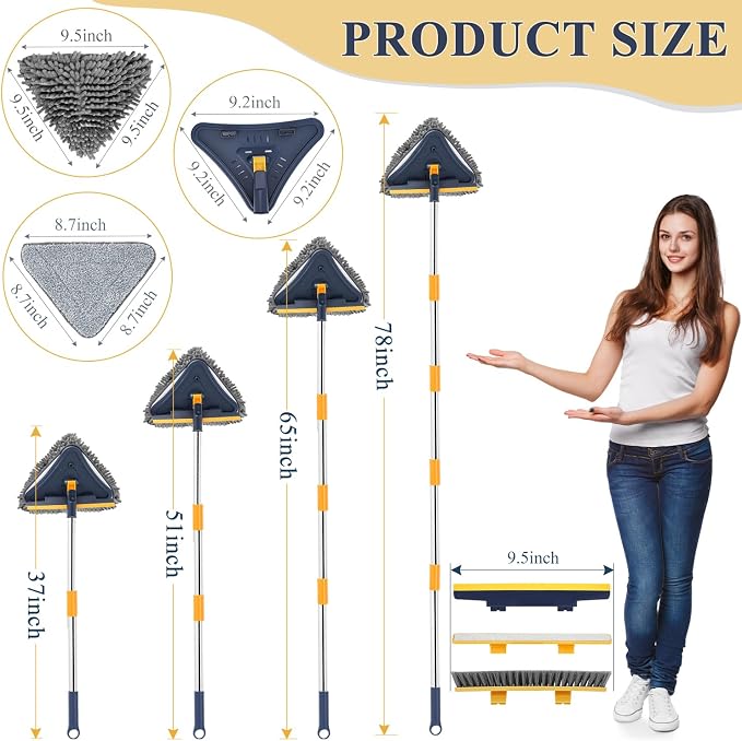 5 in 1 Wall Cleaner Mop, 78 Inch Base Board Cleaner Tool - Image 6