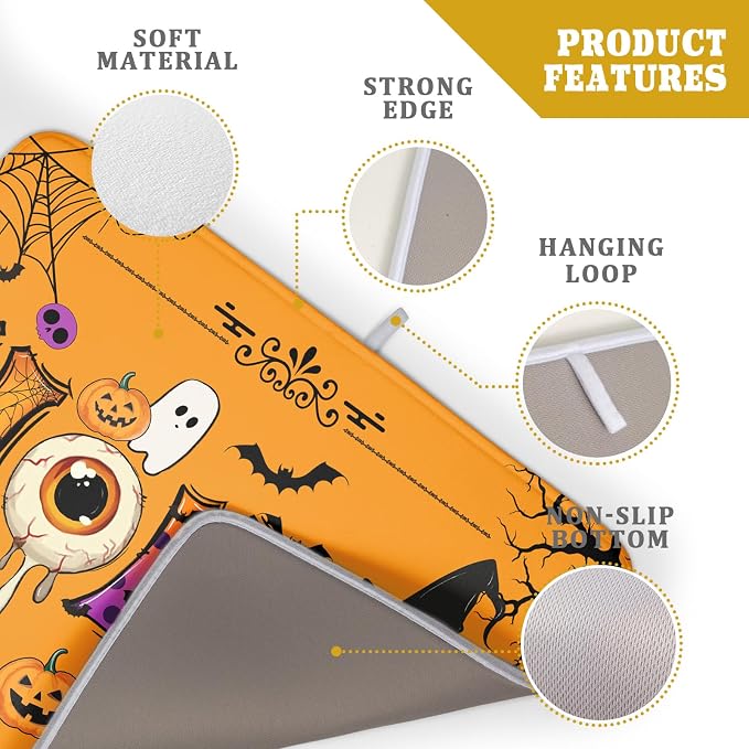 Orange Dish Drying Mat for Kitchen Counter Large Absorbent Resistant Drainer - Image 4