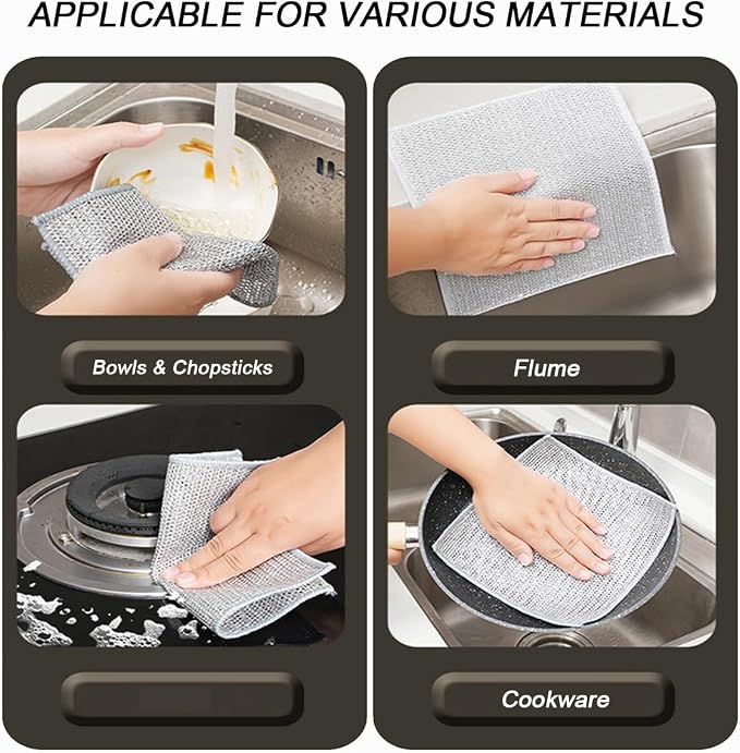 10 PCS Multipurpose Wire Dishwashing Rag - Image 2