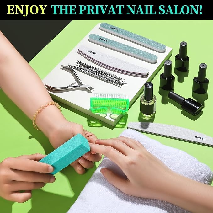 FANDAMEI Nail Tools, Nail Care Kit, Nail Files 100/180, Nail Buffer Block - Image 6