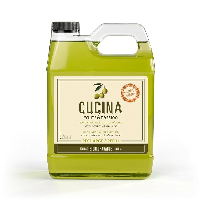 Cucina Fruits & Passion Hand Soap Refill – 1 Liter Coriander and Olive Tree – by Cucina