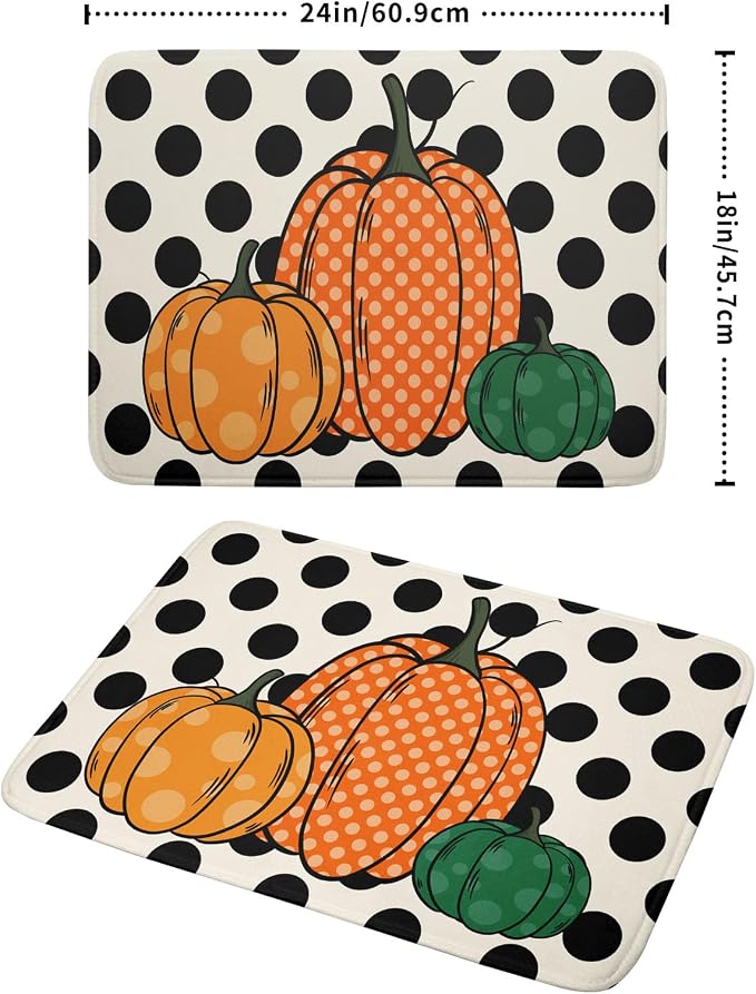 Autumn Pumpkin Dish Drying Mat for Kitchen Counter - Image 2