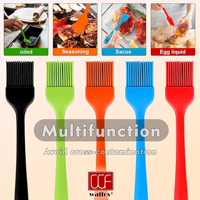 Walfos Silicone Pastry Brush, Heat Resistant Basting Brush Set, BBQ Grill - Image 6