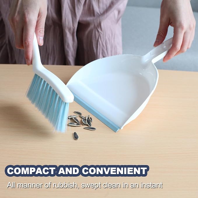Mini Broom and Dustpan Set Small Dust pan & Brush Set Portable Cleaning Tools - Image 2