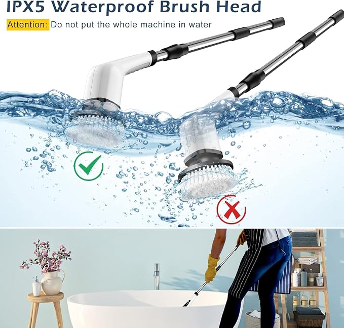 Electric Spin Scrubber, Cordless Cleaning Brush Scrubber - Image 3