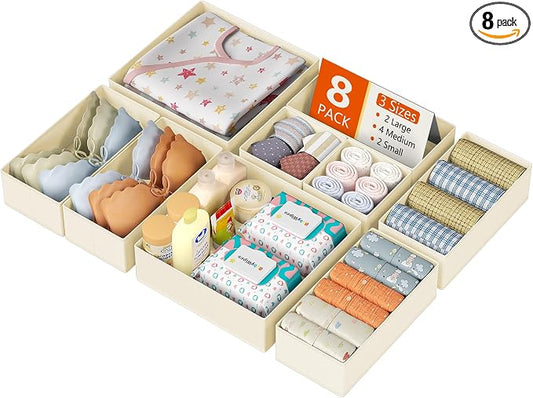 DIMJ Drawer Organizer Clothes, 8 Pack Dresser Organizer, Foldable Closet by DiMJ