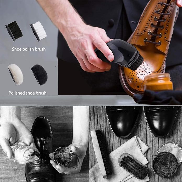 Electric Shoe Shine Kit, Electric Shoe Polisher Brush Shoe Shiner Dust Cleaner - Image 2