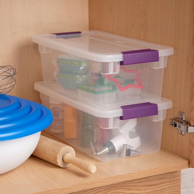 Sterilite 12-Pack 6 Quart ClearView Latch Box, Stackable Organizer Bins - Image 5